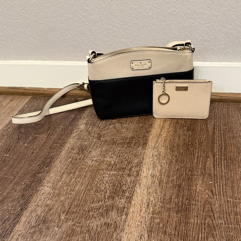Kate Spade Two-Tone Crossbody Bag in Black and Cream